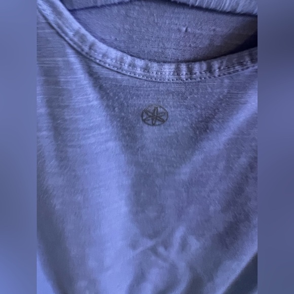 Gaiam Crossed Strap Tank Top blue/ gray Size M made in China cotton lightweight - Picture 11 of 12